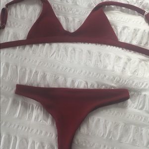 Zaful maroon two pice bikini!